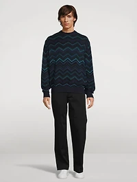 Cotton-Blend Crewneck Sweater