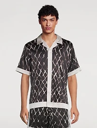 Stretch Silk Short-Sleeve Shirt