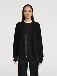 Cotton Cardigan With Satin Back