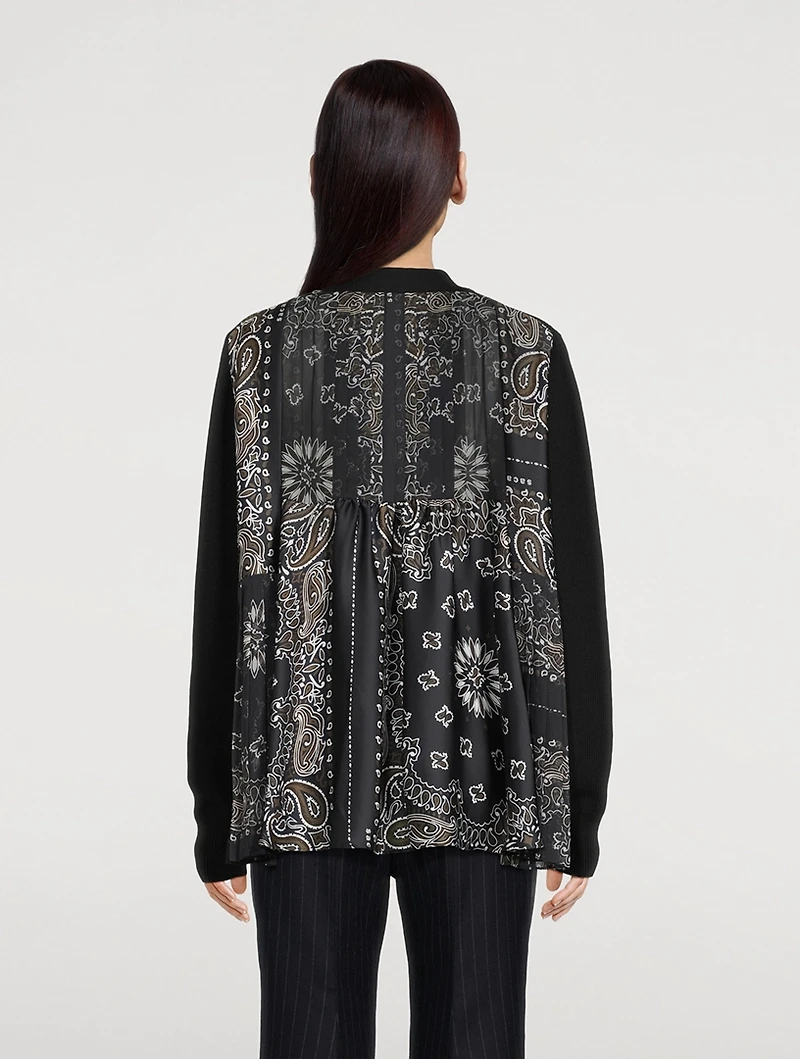 Cotton Cardigan With Satin Back