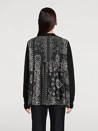 Cotton Cardigan With Satin Back