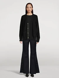Cotton Cardigan With Satin Back