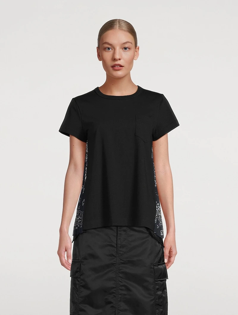 Cotton T-Shirt With Satin Back