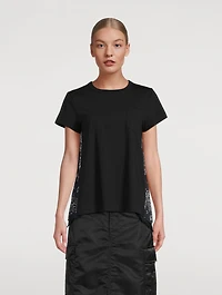 Cotton T-Shirt With Satin Back