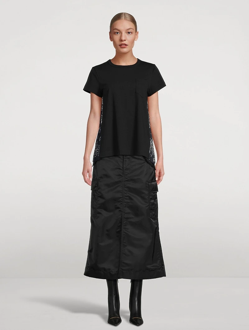 Cotton T-Shirt With Satin Back
