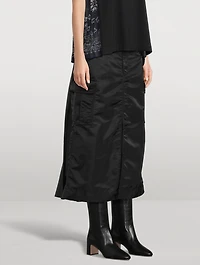 Nylon Twill Cargo Midi Skirt