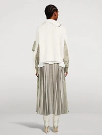 Nylon Twill Knit Cardigan