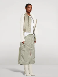 Nylon Twill Knit Cardigan