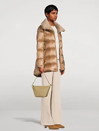 Down Jacket With Faux Fur Trim