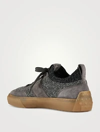 Suede Knit Sneakers