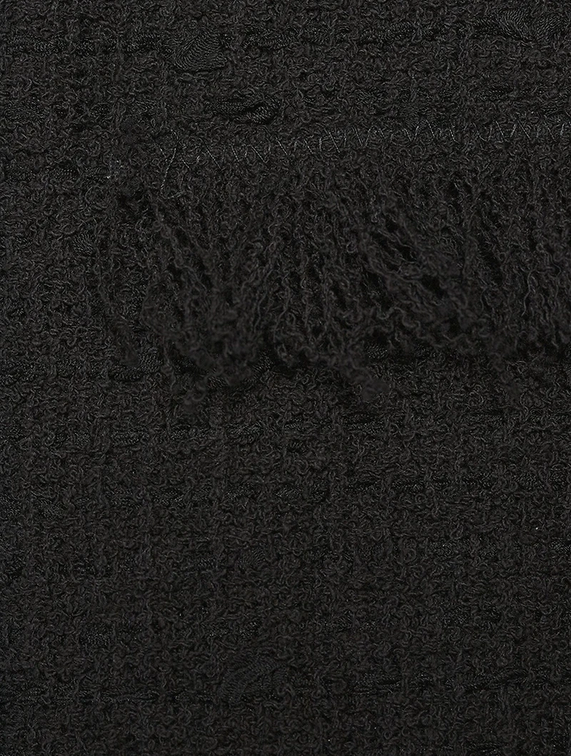 Ribbon Tweed And Velvet Guipure Midi Dress