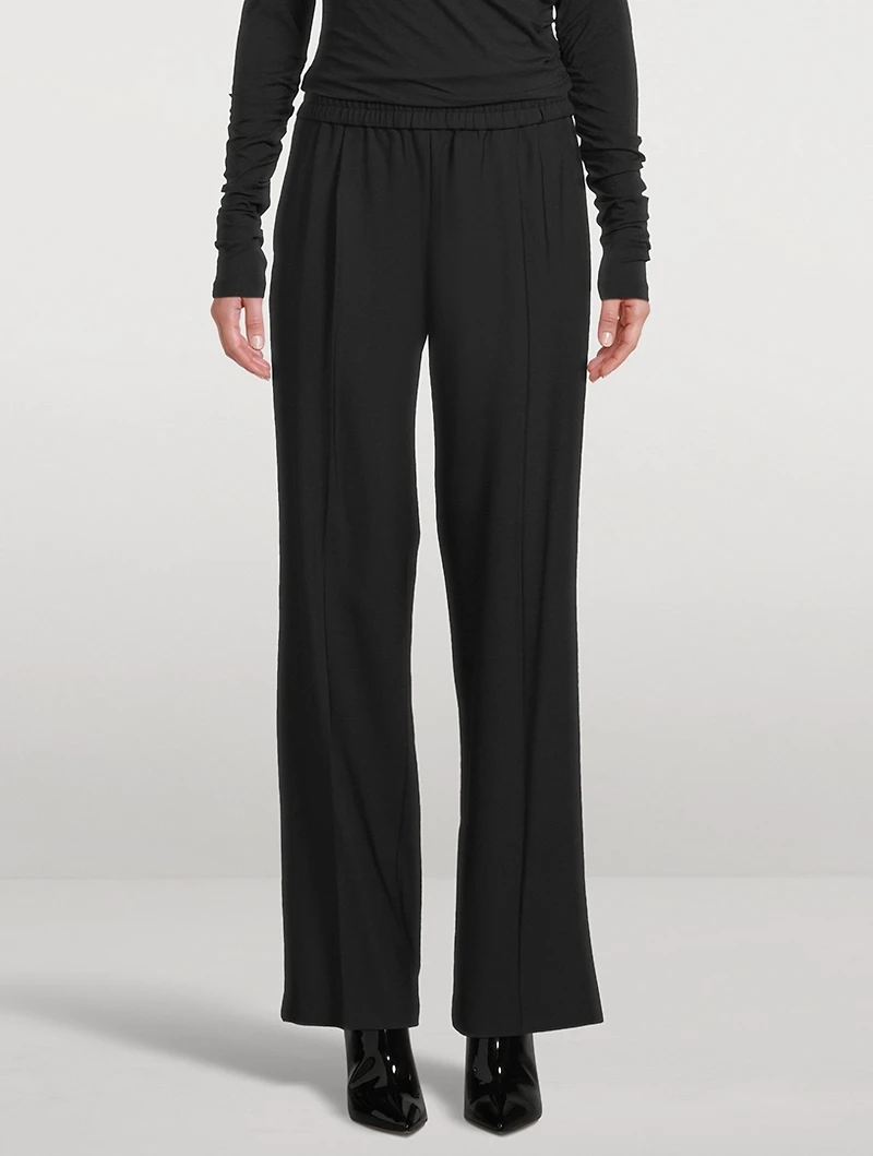 Logo-Tape Wide-Leg Trousers