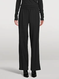 Logo-Tape Wide-Leg Trousers
