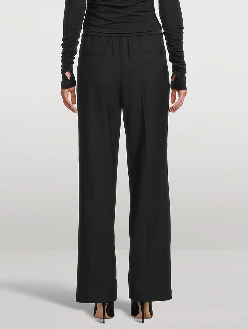 Logo-Tape Wide-Leg Trousers