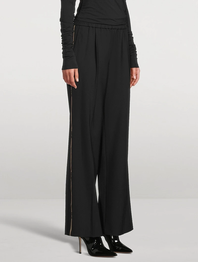 Logo-Tape Wide-Leg Trousers