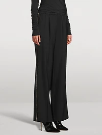 Logo-Tape Wide-Leg Trousers