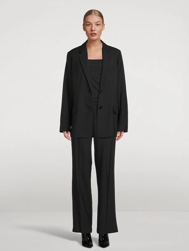 Logo-Tape Wide-Leg Trousers