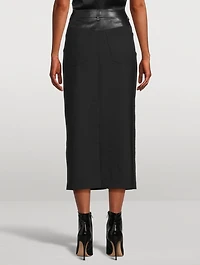 Leather-Trimmed Garter Skirt