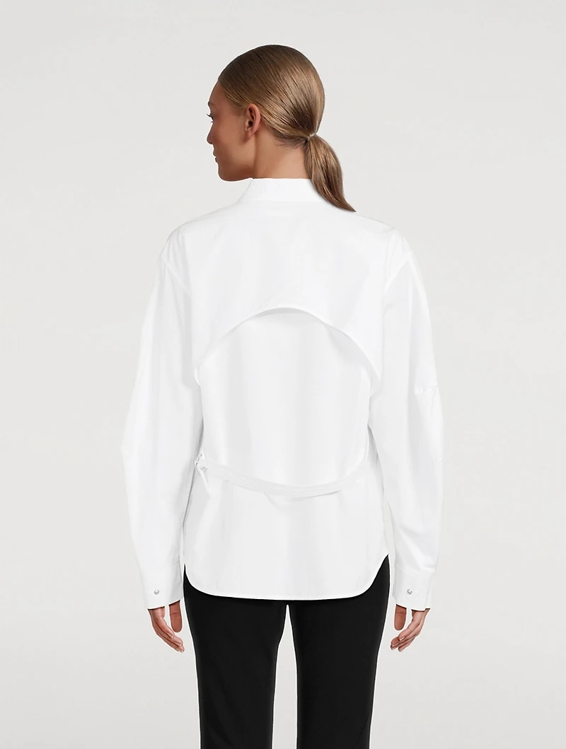 Belted Poplin Shirt
