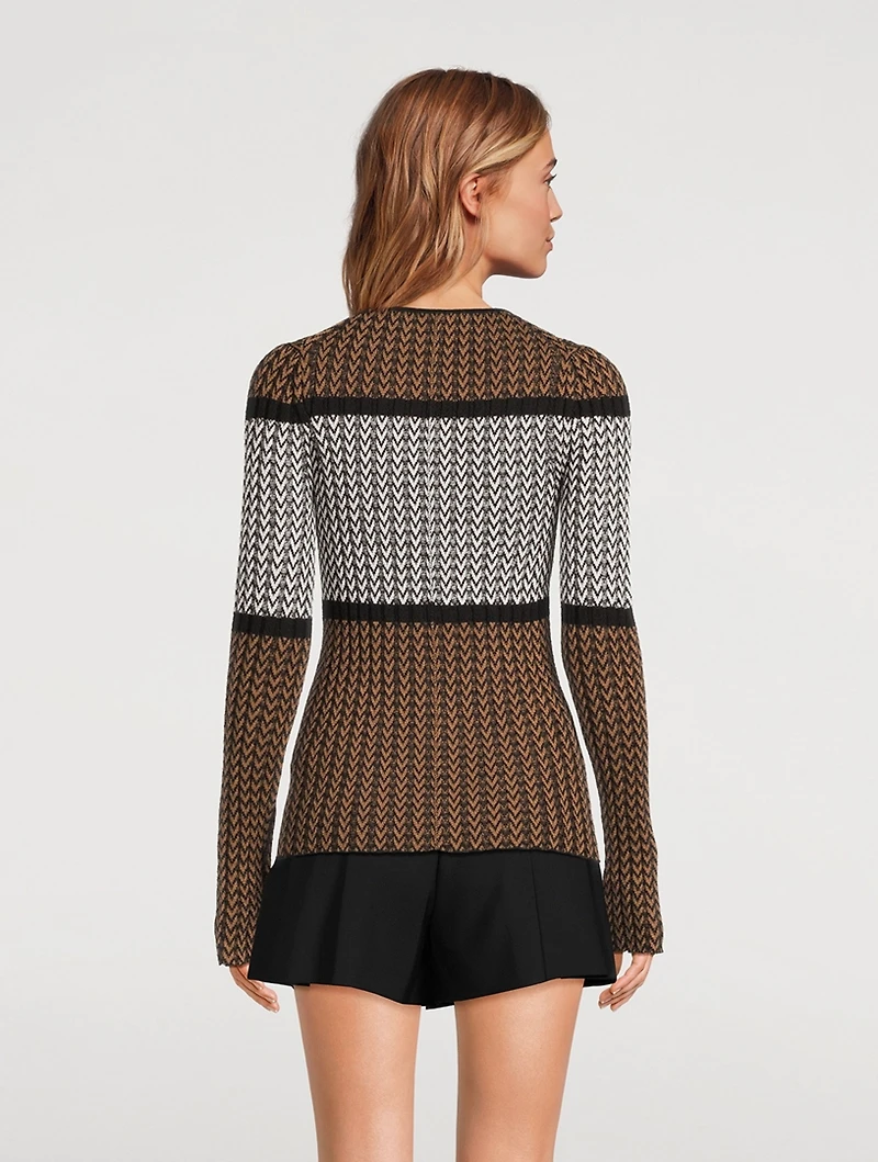 Rib-Knit Wool Sweater