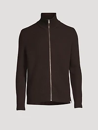 Hagen Wool And Cotton Rib Zip Sweater