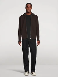 Hagen Wool And Cotton Rib Zip Sweater