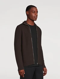 Hagen Wool And Cotton Rib Zip Sweater