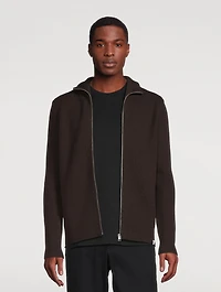 Hagen Wool And Cotton Rib Zip Sweater