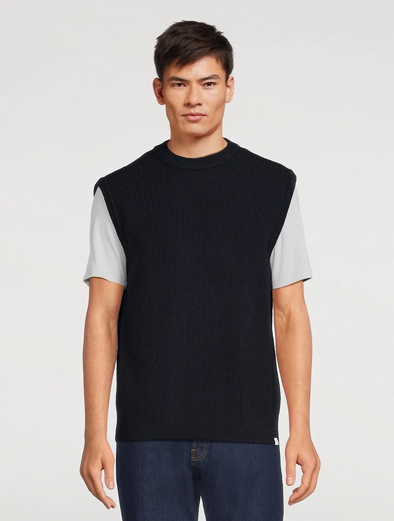 Manfred Wool And Cotton Rib Vest
