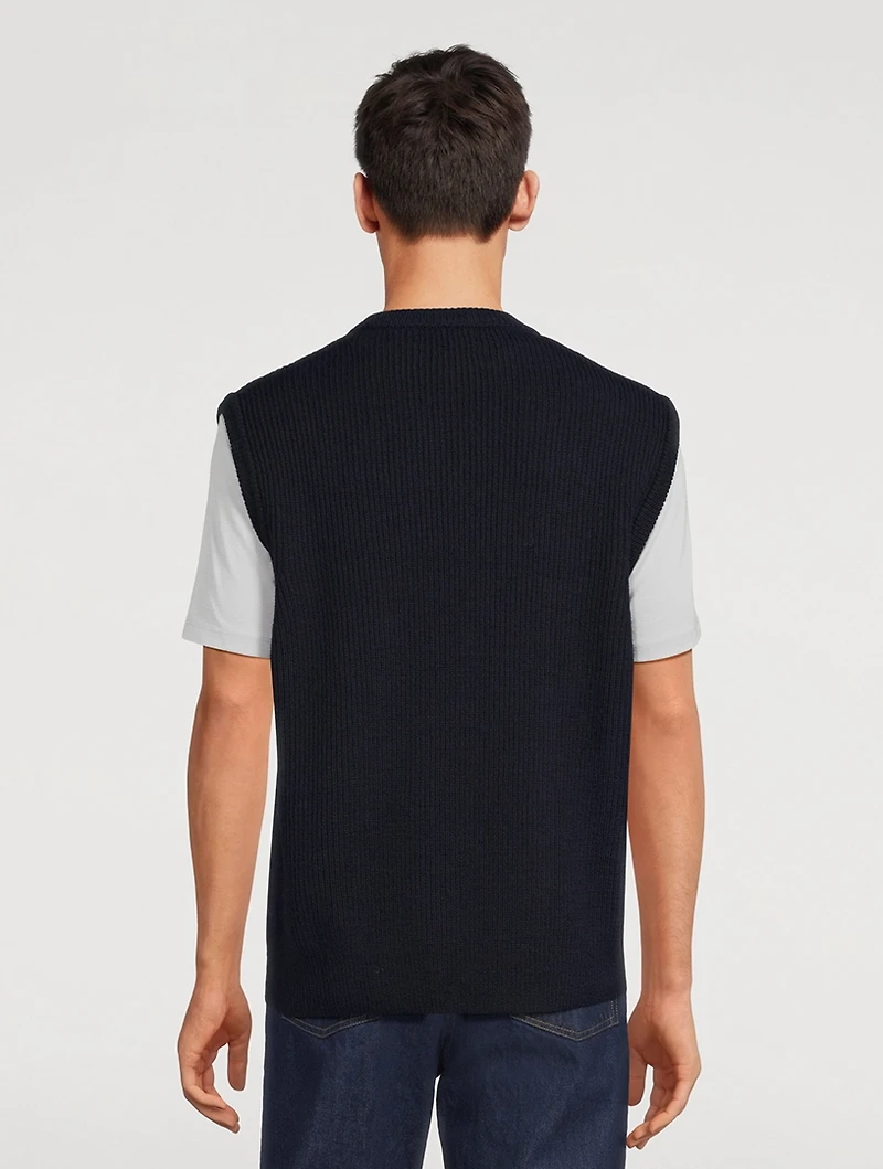 Manfred Wool And Cotton Rib Vest