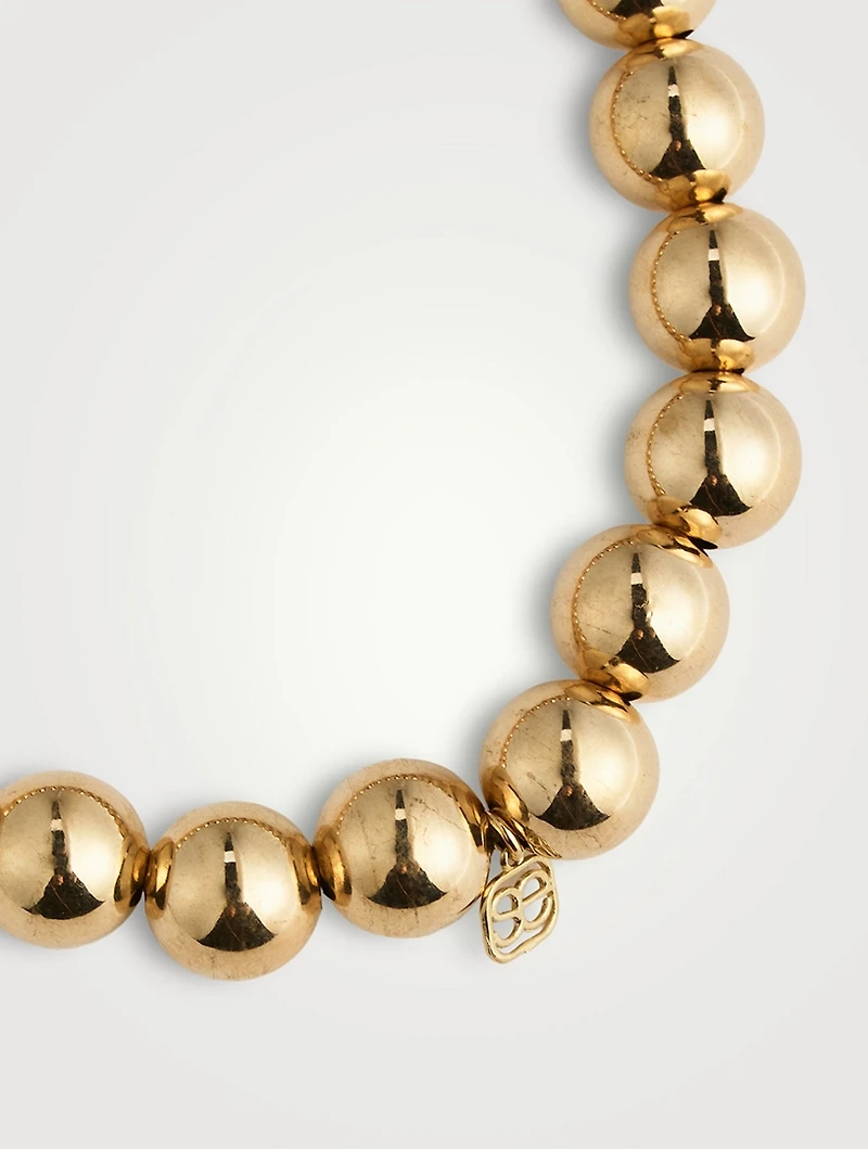 Beaded Bracelet With 14K Gold Diamond Rondelle Charm