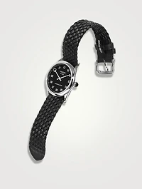 No. 002 Stainless Steel Braided Leather Strap Watch