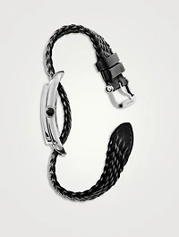 No. 003 Stainless Steel Braided Leather Strap Watch