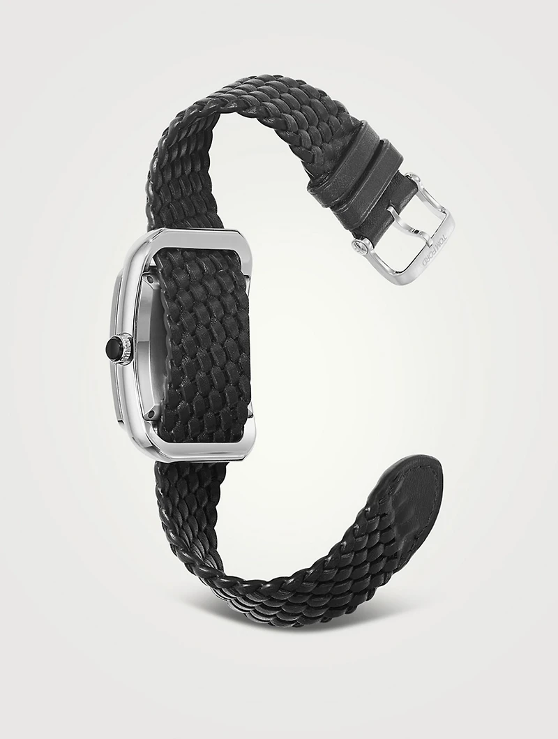 No. 003 Stainless Steel Braided Leather Strap Watch