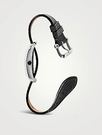 No. 001 Stainless Steel Pebble Grain Leather Strap Watch