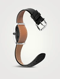 No. 001 Stainless Steel Pebble Grain Leather Strap Watch