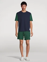Textured Cotton Check Summer Shorts