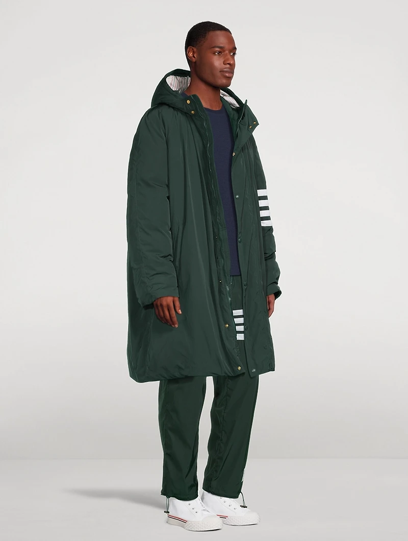 Poly Twill Down Football Parka With Hood