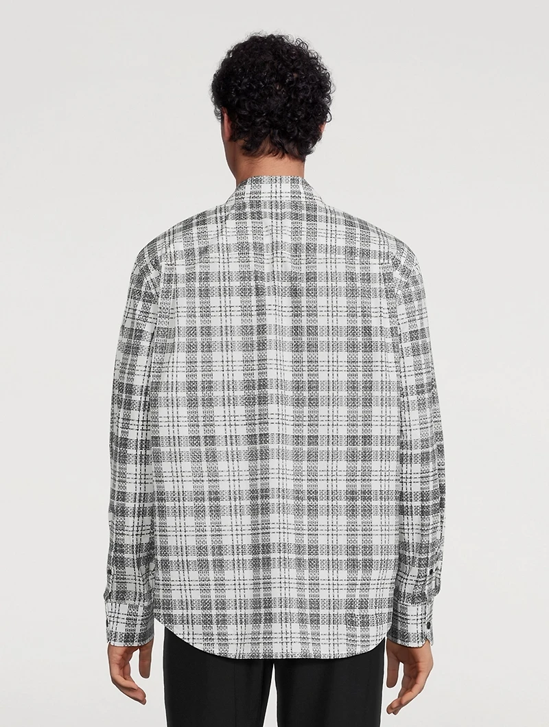 Cotton Plaid Shirt Logo Print