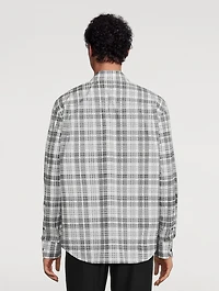 Cotton Plaid Shirt Logo Print