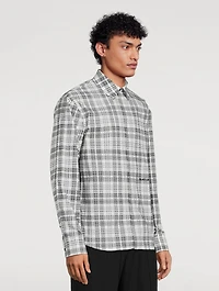 Cotton Plaid Shirt Logo Print