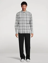 Cotton Plaid Shirt Logo Print