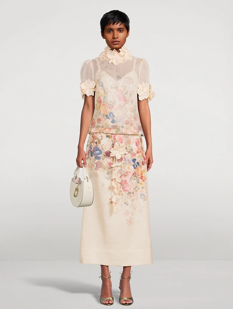 Luminosity Pencil Skirt Floral Print