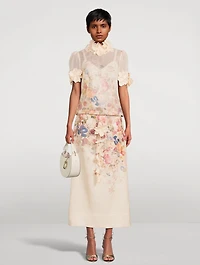 Luminosity Pencil Skirt Floral Print