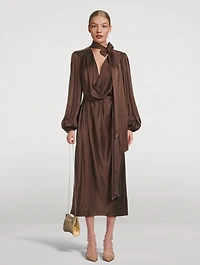 Silk Billow Midi Dress
