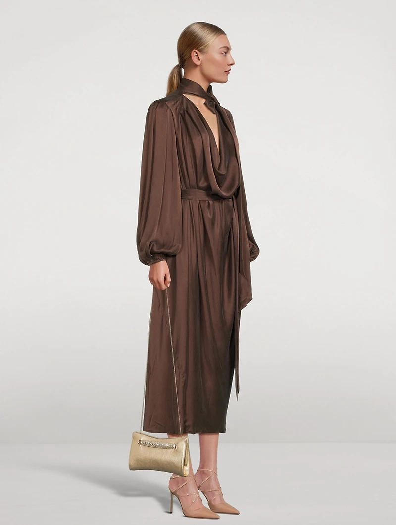 Silk Billow Midi Dress