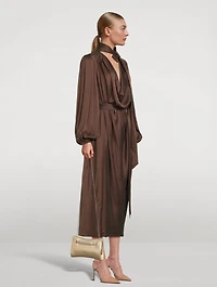 Silk Billow Midi Dress