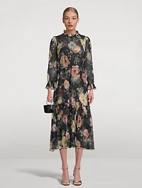 Luminosity Silk Dress Floral Print