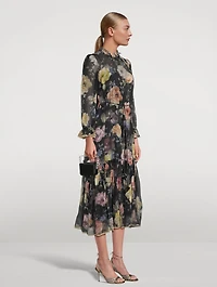 Luminosity Silk Dress Floral Print