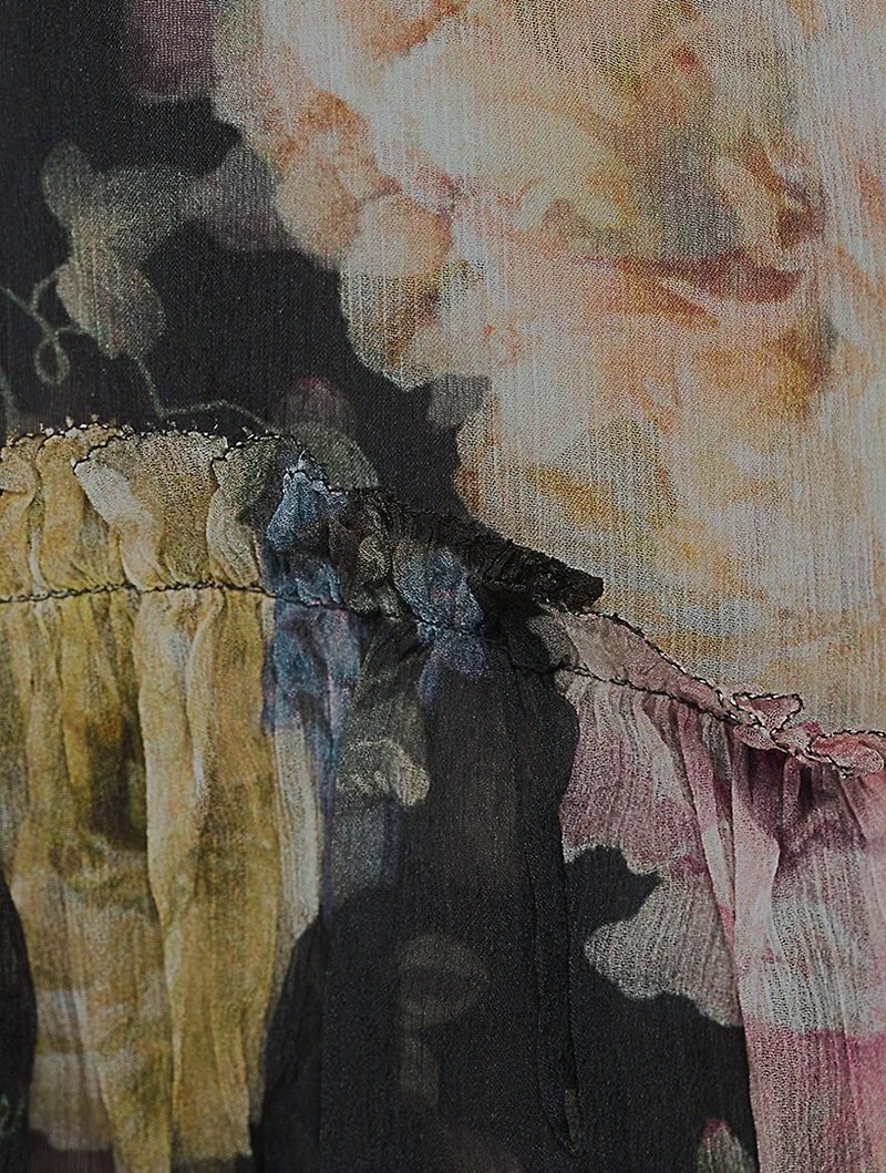 Luminosity Silk Dress Floral Print